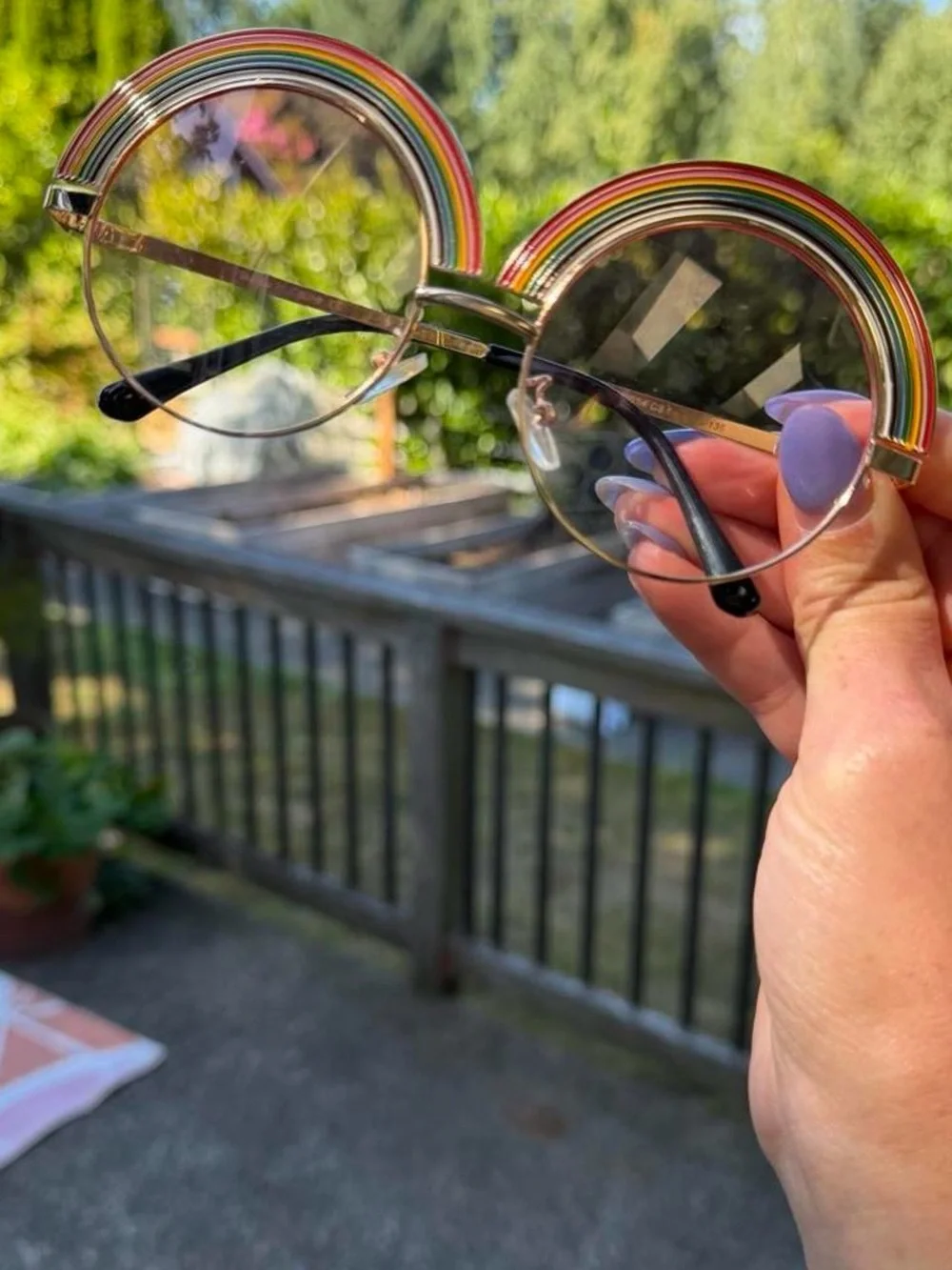 Rainbow Arc Party Glasses - Multicolor Decorative Eyewear